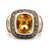 Sadye L Vassil Sterling Silver and 14K Gold Accents Diamond Rectangle Citrine Ring Size 6.75