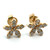 14K Yellow Gold Diamond Flower Stud Earrings