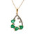 14K Y Gold Emerald & Diamond Accents Teardrop Necklace 18"