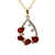 14K Yellow Gold Ruby & Diamond Accents Teardrop Necklace 18"