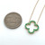 14K Y Gold Emerald Clover Necklace 18"