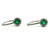 14K W Gold Emerald with Halo Diamond Accent Lever Back Earrings