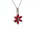 14K W Gold Ruby Diamond Accent Flower Necklace 18"