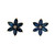 14K Y Gold Sapphire Diamond Accent Flower Stud Earrings
