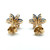 14K Y Gold Sapphire Diamond Accent Flower Stud Earrings
