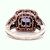 Rose Gold Plated Sterling Silver Square Blue Gem Ring Size 7