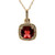 14K Y Gold Garnet and Diamond Accent Necklace 18"
