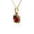 14K Y Gold Garnet and Diamond Accent Necklace 18"