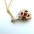 14K Y Gold Garnet and Diamond Accent Necklace 18"