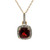 10K Y Gold Garnet and Diamond Accent Necklace 18"