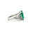 14K White Gold 6.27 Oval Emerald with Diamond Accents Ring Size 7