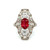 14K W Gold Ruby and Diamond Ring Size 6.75