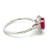 14K White Gold Oval .95ct Oval Ruby .32cttw Diamond Halo Ring Size 6.75
