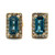 14K London Blue Topaz with Halo Diamond Stud Earrings
