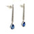 14K W Gold Sapphire with Diamond Accents Drop Earrings