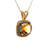 14K Y Gold Checkerboard Cut Citrine with Champagne Diamond Accents Necklace 18"