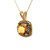 14K Y Gold Checkerboard Cut Citrine with Champagne Diamond Accents Necklace 18"