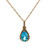 10K Y Gold 1.32ct Blue Topaz with Diamond Accents Necklace 18"