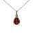 10K W Gold Teardrop-shape Garnet with Diamond Accents Necklace 18"