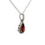 10K W Gold Teardrop-shape Garnet with Diamond Accents Necklace 18"