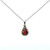 10K W Gold Teardrop-shape Garnet with Diamond Accents Necklace 18"