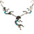 Ella Peter Signed Sterling Silver Navajo Turquoise Kokopelli Fertility Style Necklace