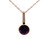 14K Rose Gold Bezel Set Amethyst with Diamond Accent Necklace 18"