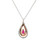14K Two Tone Gold .45ct Pear Shaped Ruby .06cttw Diamond Accented 18" Necklace