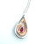 14K Two Tone Gold .45ct Pear Shaped Ruby .06cttw Diamond Accented 18" Necklace