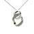 14K White Gold .50tw Diamond Looped Circle Necklace 18"
