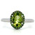 14k White Gold 1.04 CD.PD Accented Oval Peridot Ring Size 7