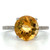 14K White Gold Approx. 0.09 Diamond Accents Circular Citrine Ring Size 7.75 14K White Gold Approx. 0.09 Diamond Accents Circular Citrine Ring Size 7.75
