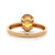 14K Gold Garnet Accented Oval Citrine Ring Size 7