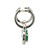 14K White Gold Emerald with Diamond Halo Small Hoop Drop Dangle Earrings