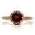 10K Gold Approx. .13 Diamond Accented Circular Garnet Ring Size 6.75