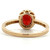 10K Gold Approx. .13 TDW Diamond Accented Oval Garnet Ring Size 6.75