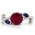 14K White Gold Iolite Accented Circle Ruby Ring Size 7 14K White Gold Iolite Accented Circle Ruby Ring Size 7