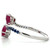 14K White Gold Sapphire Accented Oval and Pear Ruby Wrap Around Ring Approx. Size 7.25