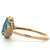 10K White Gold Approx. .12 Diamond Accented Pear Blue Topaz Ring Size 7