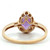 10K Gold Approx. .12 TDW Diamond Accented Pear Amethyst Ring Size 7