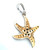 14K Two Tone Gold Round Black Diamonds Starfish Enhancer Pendant