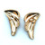 14K Two Tone Gold Approx .25cttw Diamond Accent Wing Earrings