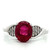 14K White Gold Approx. .14 TDW Diamond Accented Oval Rubellite Ring Size 7