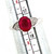 14K White Gold Approx. .14 TDW Diamond Accented Oval Rubellite Ring Size 7