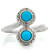 14K White Gold Approx. .02 Diamond Accented Double Circle Turquoise Ring Size 7