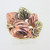 10K Black Hills Gold Pink and Gold Leaves Ring Size 6.25