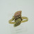 10k Coleman Co Black Hills Gold Leaf Design Ring Size 5