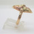 Landstrom 10k Yellow & Black Hills Gold Oblong Leaves Pattern Ring Size 6 1/2