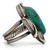 Kirk Signed Navajo Vintage Sterling Silver Triple Leaf and Green Turquoise Ring Size 5.5