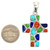 NK Marked Vintage Thia Sterling Silver Multi-Gem Cross Pendant